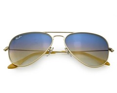 Ray Ban RB3035 Aviator – Gold Frame / Light Blue Gradient Lens BRAND New w/ Tags