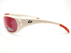 Bolle Ouray Wraparound Sunglasses Shiny White Orange w/ TNS Fire Lenses 11543