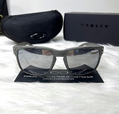 Oakley Holbrook Sunglasses Grey Woodgrain Frame Prizm Silver Polarized UV400 New