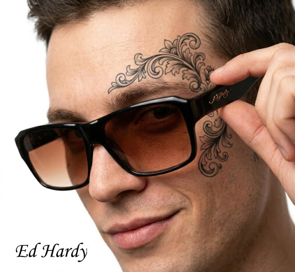 Ed Hardy Hand-made Sunglasses China | Rectangular Black