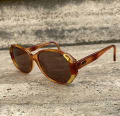 Ultra Rare CHRISTIAN DIOR CD Logo Amber Frame Retro Sunglasses Unisex