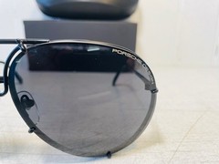 PORSCHE DESIGN P8478 Iconic Black Frame w 69mm Oversized Black Lens Aviator $540