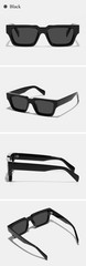 Ruiao 2026 fashion black small rectangular thick frame sunglasses for men