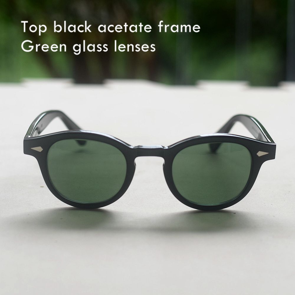 Vintage green sunglasses johnny depp black galsses mens green glass lens glasses