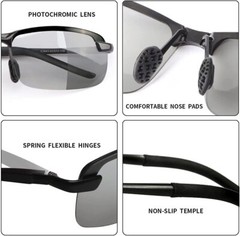 2 × Polarized Photochromic Sunglasses Men Summer Driving Transition Lens Glasses
