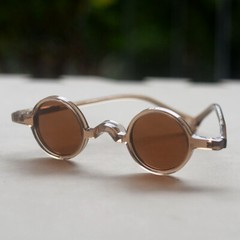 Vintage round brown sunglasses men’s round brown glasses small brown lens UV400