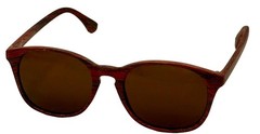 Perry Ellis Mens Sunglass Wood Plastic Square, Brown Lens PE83 2