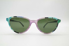 Vintage M O K 75 2494 Multicolored Black Oval Sunglasses Glasses NOS