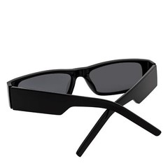 MONTERREY – Thick Frame 90s Style Small Rectangle Sunglasses Black Smoke