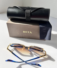 DITA LXN-EVO DTS403-A-03 Blue Swirl Gold Brown Gradient Sunglasses – Authentic