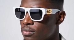 SQUARE GOLD LION HEAD MEDALLION SUNGLASSES CLASSIC CASUAL RETRO DESIGNER SHADES