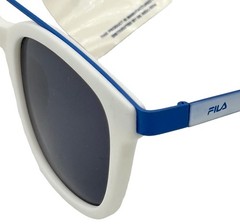 Fila Mens Soft Square White Blue Top Bar Sunglass , Solid Smoke Lens SF9335 06VC