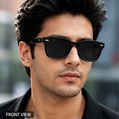 Stylish Black Square UV Protected Sunglasses for Men & Women | Trendy Oversized