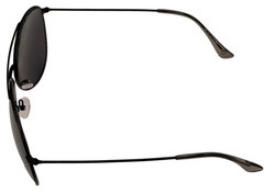Timberland Sunglass Mens Shiny Black Metal Aviator Solid Smoke Lens TB7181 1A