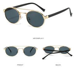 Round Oval Double Bridge Sunglasses For Men Women Outdoor Shade Glasses UV400