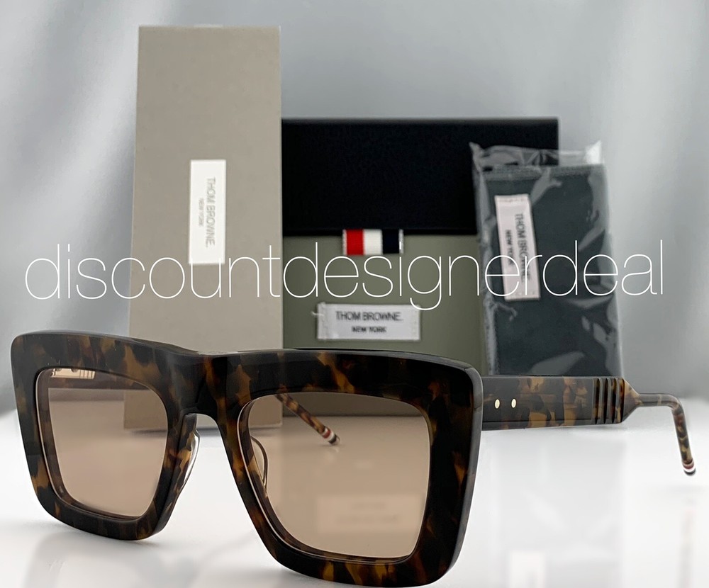 Thom Browne Sunglasses TBS415-52-02 Brown Tortoise Frame Light Brown Lens 52mm