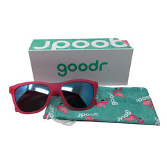 Goodr OG Flamingos On A Booze Cruise Sunglasses Pink Teal Reflective Mens Medium