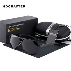 Retro HD Polarized Sunglasses Men Pilot Metal Outdoor Driving Eyewear Glasses