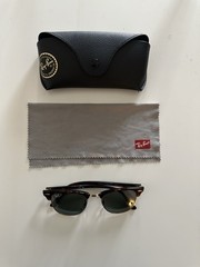 Ray Ban Clubmaster RB3016 Unisex Round Sunglasses – Polished Mork Tortoise/Green