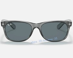Ray-Ban RB2132 New Wayfarer Sunglasses 55mm Grey Frame Blue Lens UV400