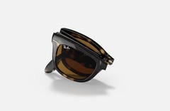 Ray-Ban Wayfarer Folding Classic Polished Havana/B-15 Brown 50 mm Sunglasses