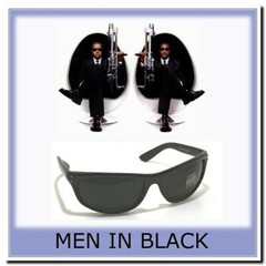MIB Men In Black Frame Celebrity Movie Wrap Sunglasses Super Dark Smoke Lenses