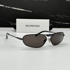 NEW BB0245S 001 BALENCIAGA BLACK METAL OVAL UNISEX BALENCIAGA SUNGLASSES