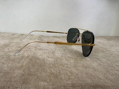Ray-Ban RB3791 Gold Rimless Frame Solid Green Lens Pilot Sunglasses