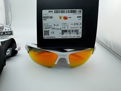 OAKLEY FLAK 2.0 XL POLISHED WHITE W/ RUBY RED POLARIZED GALAXY SUNGLASSES OO9188