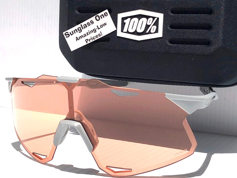 100% Percent HYPERCRAFT Matte Stone Grey HiPER Coral Lens Sunglass 60000-00005