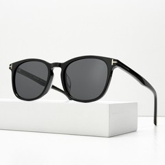 Tom Ford TF5505 Square Sunglasses Black Dark Gray Unisex Acetate 50mm New