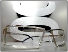 Mens Sophisticated Contemporary Modern Style Clear Lens EYE GLASSES Silver Frame