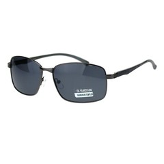 TAC Polarized Lens Mens Rectangular Sunglasses Aluminum Temple Spring Hinge