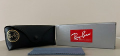 Classic Raybans RB3016 Clubmaster Unisex Black w/ Gradient Bluish Gray Lenses