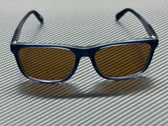 COACH HC8454U 575773 Dark Blue Amber Solid Men’s 59 mm Sunglasses
