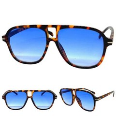 Men Women Classy Vintage Retro Hip Hop Style SUNGLASSES Tortoise Frame Blue Lens