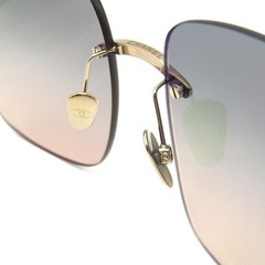 CHANEL Sunglasses CH 4287 T Made in Japan Square Rimless Two Point 395S3 Gold 6