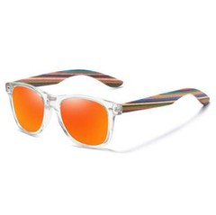 Square Polarized Wood Sunglasses For Men Women Wooden Temple Outdoor Glasses