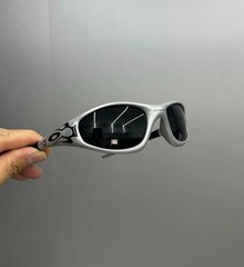 Vintage 90s Oakley Straight Jacket 99 Muzm 9505 Silver Frames Black Lenses