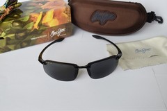 Maui Jim 407-02 Ho’Okipa Sport Sunglasses Black Polarized Rimless/Neutral Grey