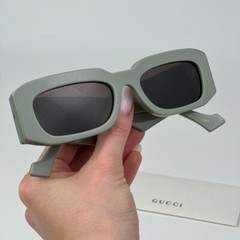 Gucci Men AUTHENTIC Sunglasses Solid Sage Brown Rectangle GG1426S 004 BRAND NEW