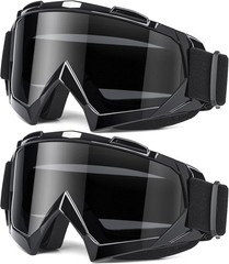 Adult Dirt Bike Goggles, 2-Pack ATV Motorcycle Goggles for Men & Women, Wide Vis