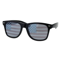 USA American Flag Lens Sunglasses Classic Square Frame UV 400