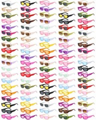 Wholesale 100 Pack Colorful Rectangle Sunglasses Bulk for Women Men Wedding P…