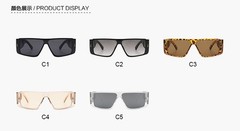 Square Retro Thick Frame Flat Top Rectangle Sunglasses With UV Protection