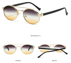 Round Oval Double Bridge Sunglasses For Men Women Outdoor Shade Glasses UV400