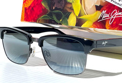 NEW Maui Jim KAWIKA Glossy Black POLARIZED Neutral Grey Lens Sunglass 257-17C
