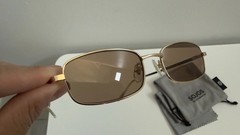 SOJOS Men’s Rectangular Full Rim Sunglasses Gold Metal Frame Brown Tinted