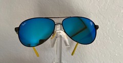 *BRAND NEW* Ray-Ban RB8313M Scuderia Ferrari Coll Black & Yellow, Blue Mirror