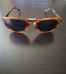 Persol Steve McQueen PO 714SM 96/56 Brown Frame Blue Tinted Sunglasses